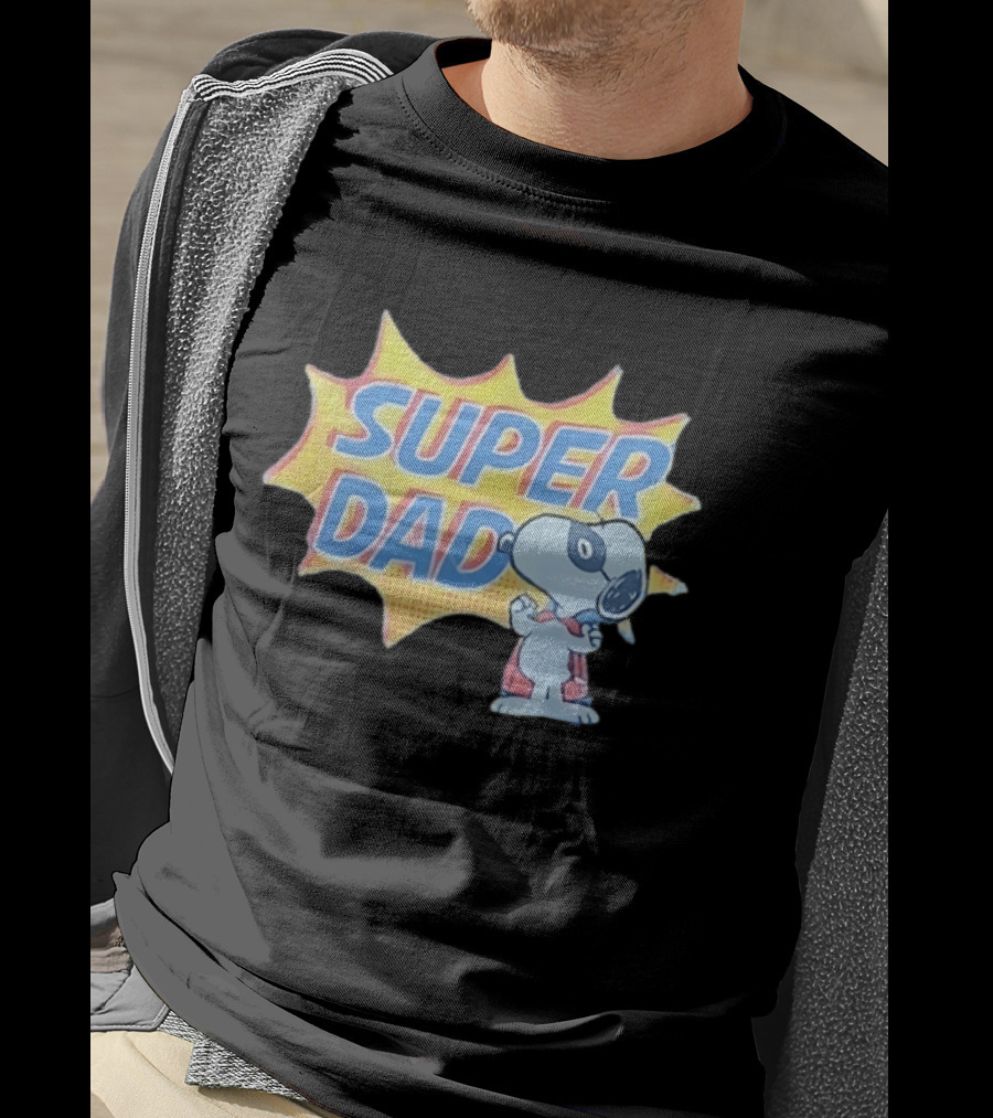Snoopy Super Dad Peanuts Father's Day Superhero Comic T-Shirt