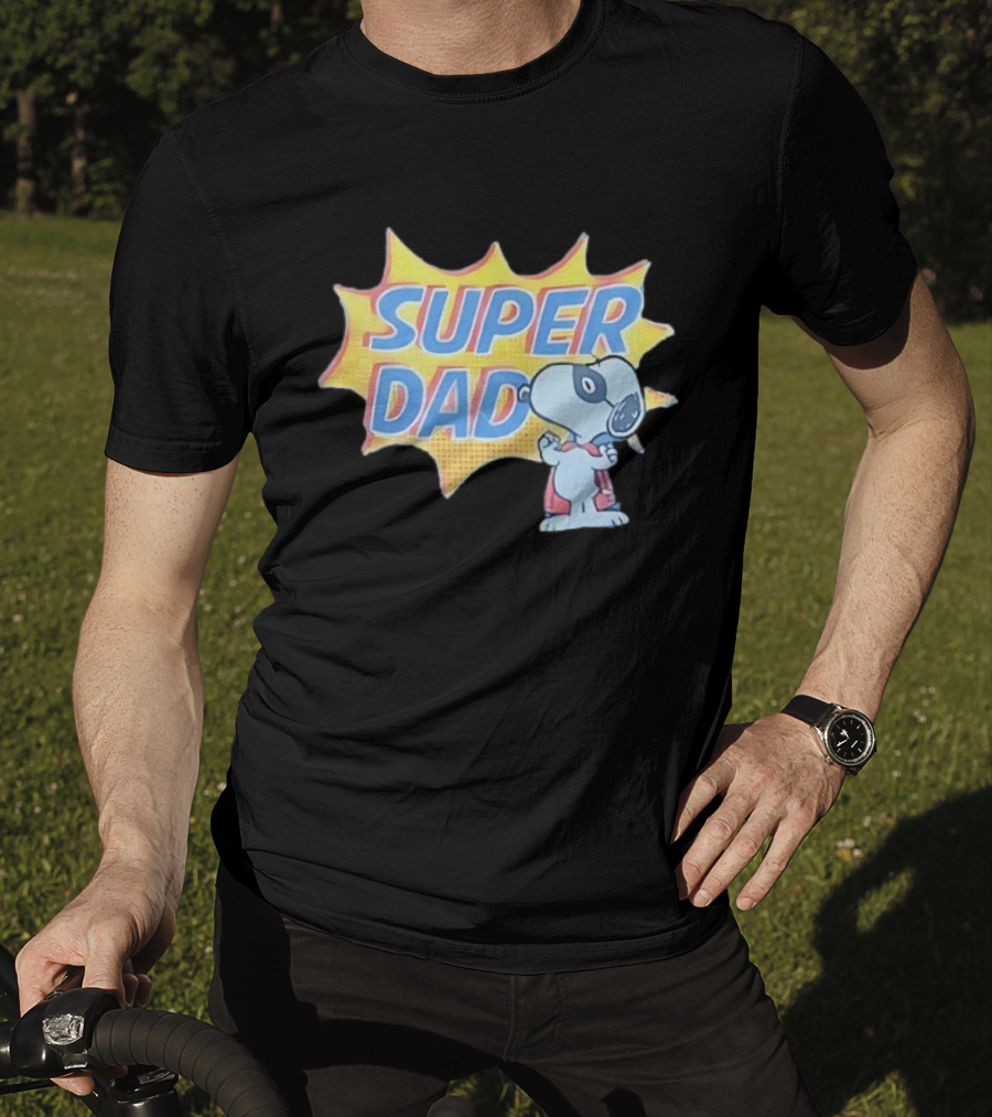 Snoopy Super Dad Peanuts Father's Day Superhero Comic T-Shirt