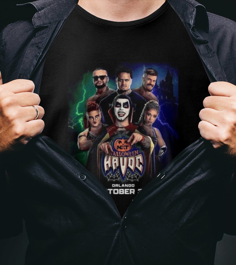 WWE NXT Halloween Havoc Orlando Saturday October 31 Featuring Wrestlers With Spooky Castle T-Shirt