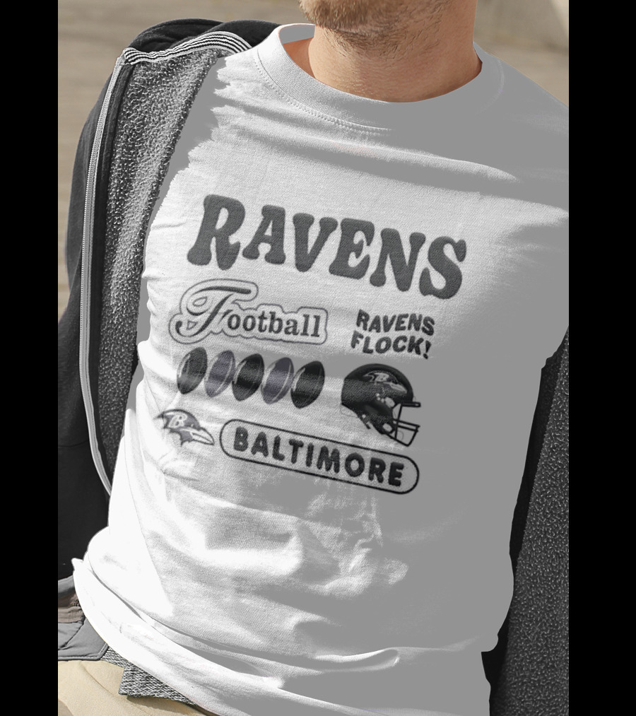 Baltimore Ravens Flock Football Helmet Baltimore Ravens T-Shirt