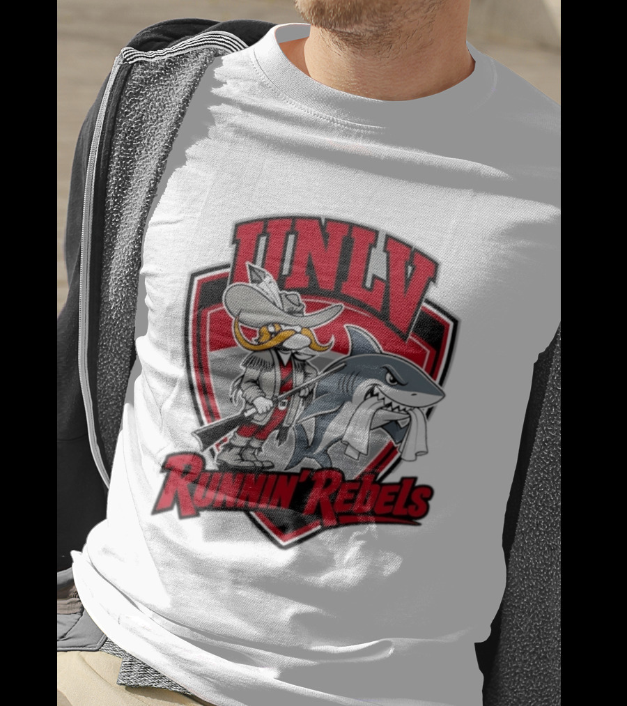 UNLV Runnin Rebels Mascot Shark And Gunslinger NCAA College Basketball T-Shirt