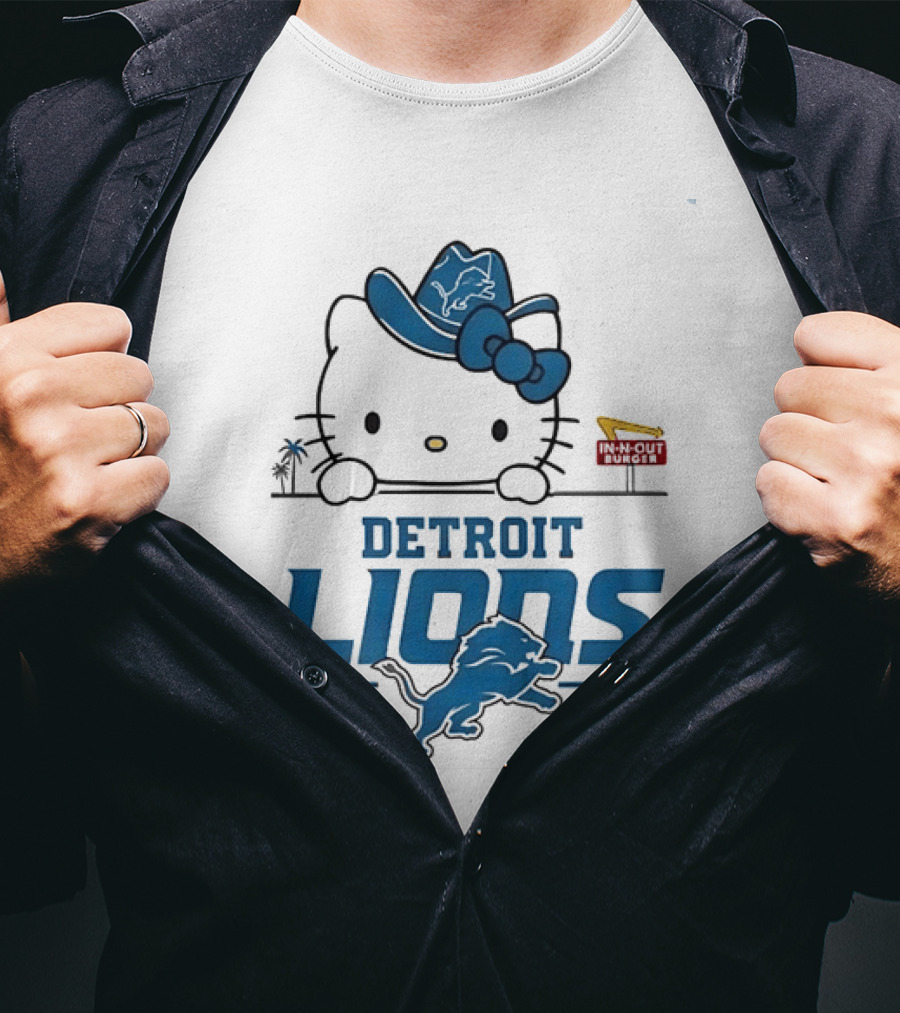Detroit Lions Hello Kitty In N Out Burger T-Shirt