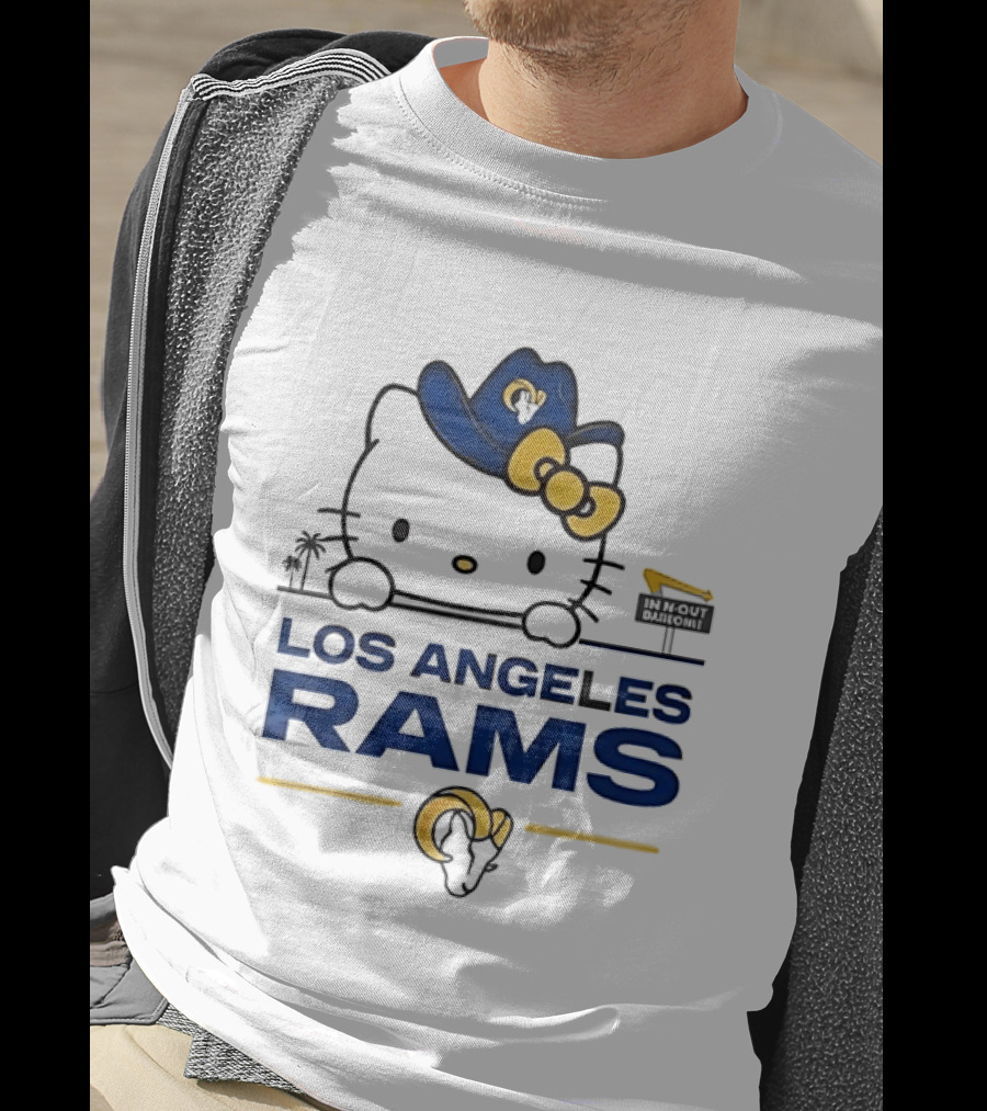 Hello Kitty Los Angeles Rams In N Out Burger Sign Collaboration T-Shirt