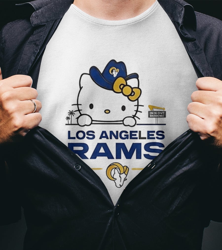 Hello Kitty Los Angeles Rams In N Out Burger Sign Collaboration T-Shirt