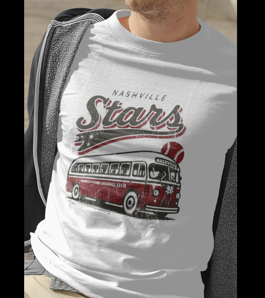 Nashville Stars Baseball Club Vintage Bus T-Shirt