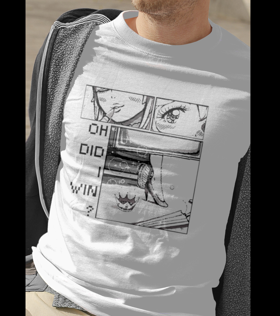 Oh Did I Win Pixel Anime Aesthetic Manga Style Panels With Crown T-Shirt
