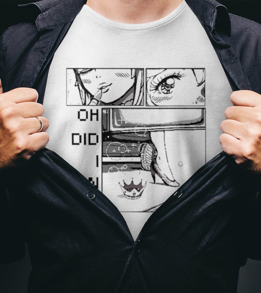 Oh Did I Win Pixel Anime Aesthetic Manga Style Panels With Crown T-Shirt