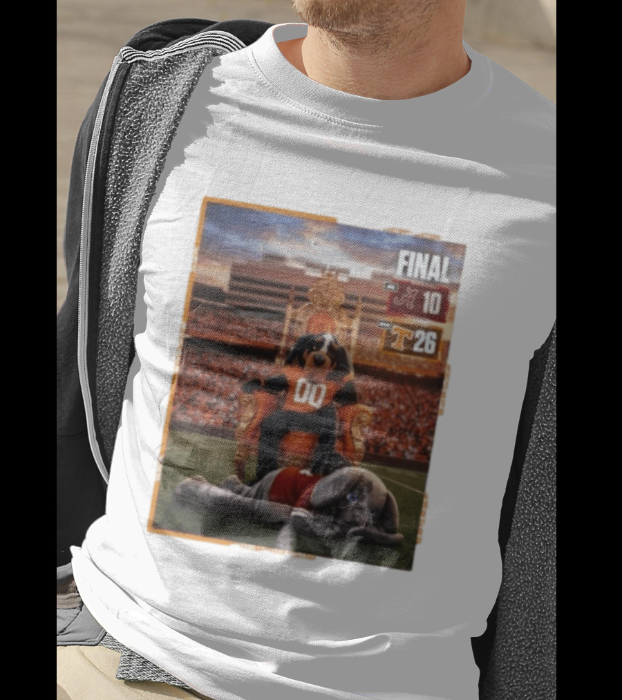 Final Score Tennessee Volunteers 26 Alabama Crimson Tide 10 College Football Victory T-Shirt