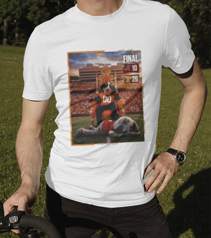Final Score Tennessee Volunteers 26 Alabama Crimson Tide 10 College Football Victory T-Shirt