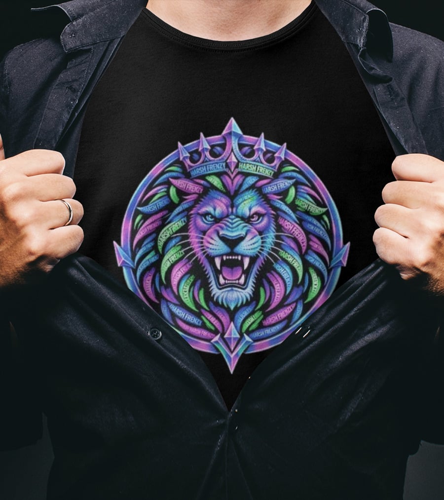 Harsh Frenzy Lion Crown Psychedelic T-Shirt