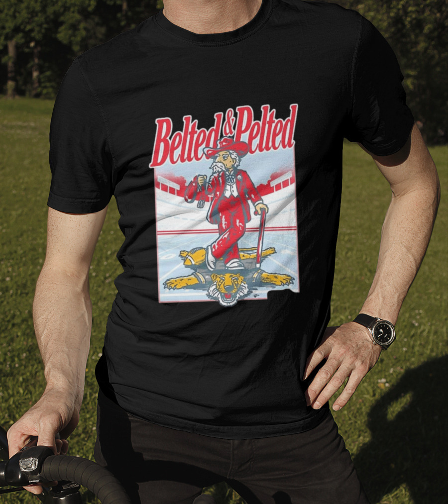Old Row Belted And Pelted Red Suit Stadium Tiger Rug T-Shirt