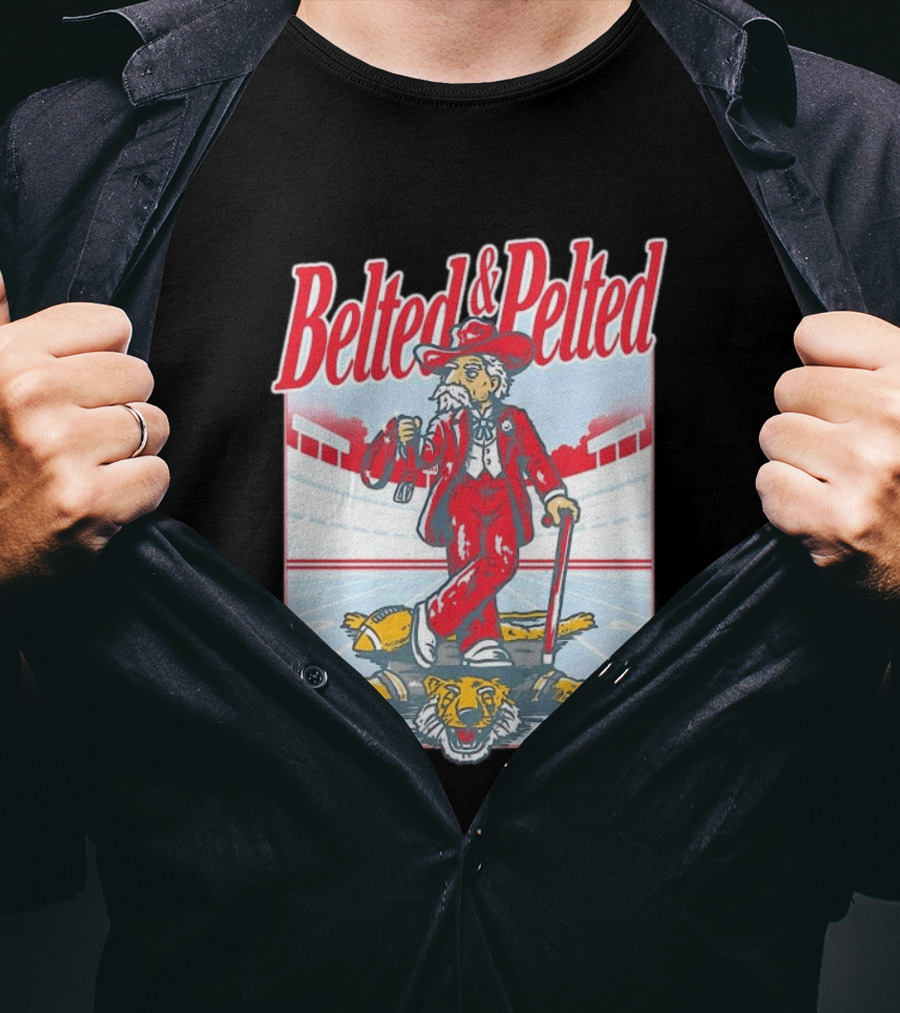 Old Row Belted And Pelted Red Suit Stadium Tiger Rug T-Shirt