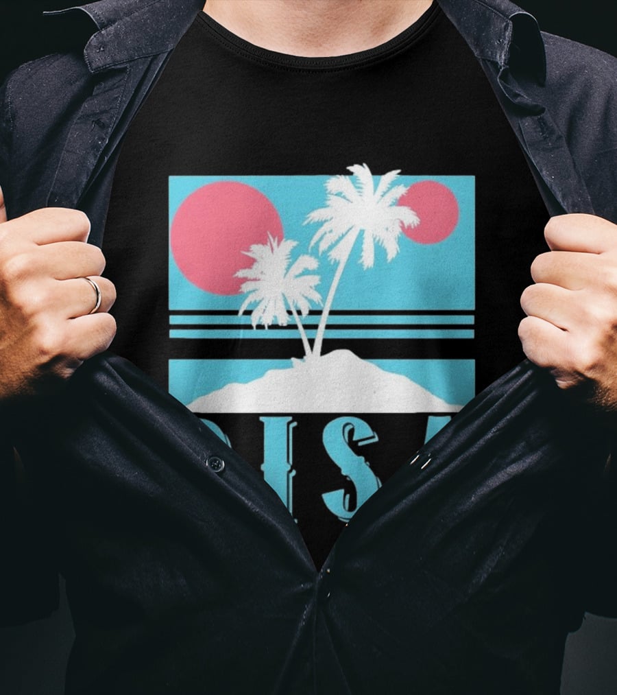 Risa Tropical Island Vacation Palm Trees And Sunset T-Shirt