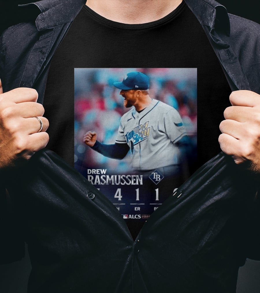 Drew Rasmussen Tampa Bay ALCS 2026 Seven Innings 7 IP 4 H 1 ER 1 BB 6 Ks T-Shirt
