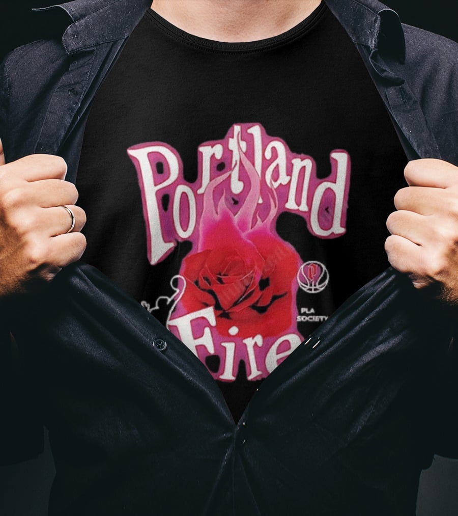 Portland Fire Playa Society Rose Basketball T-Shirt