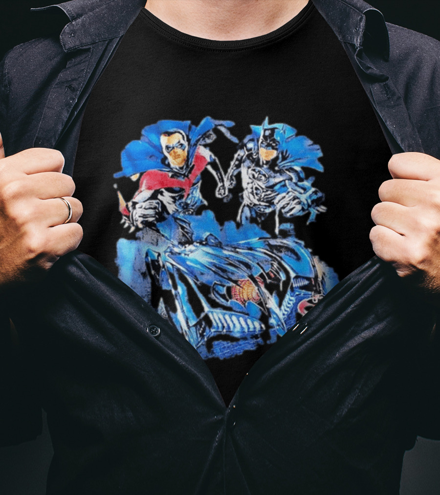Batman Robin Dynamic Duo Batmobile DC Comics Adventure T-Shirt