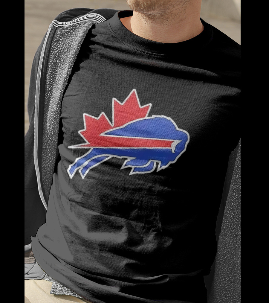 Buffalo Bills Maple Leaf Blue Red Buffalo T-Shirt