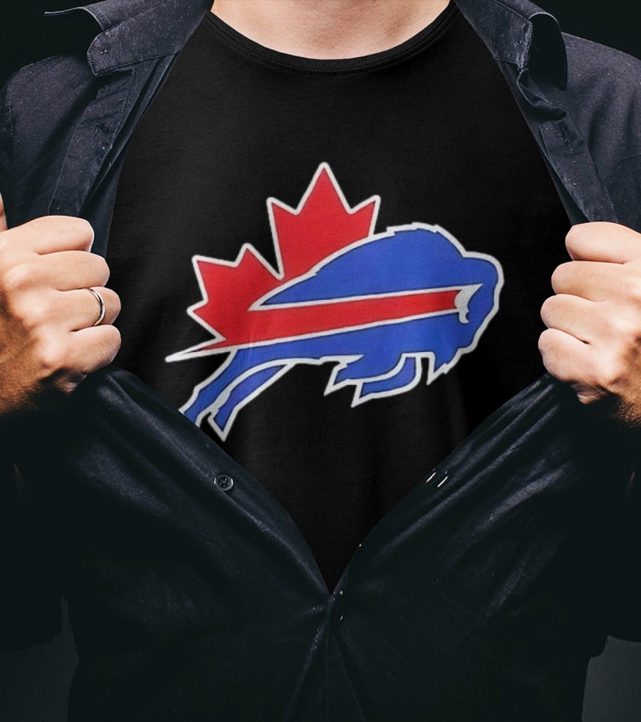 Buffalo Bills Maple Leaf Blue Red Buffalo T-Shirt