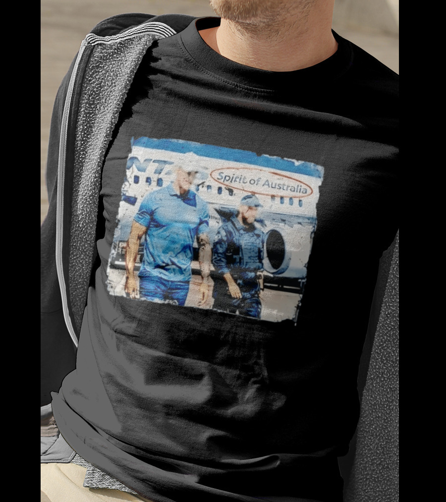 Qantas Spirit Of Australia Distressed Aviation Plane Crew T-Shirt