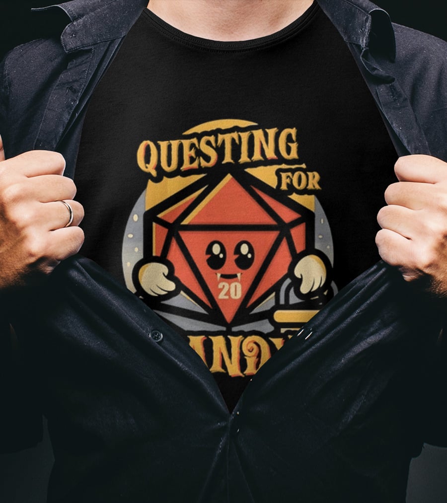 Questing For Candy D20 Halloween Dungeons And Dragons T-Shirt