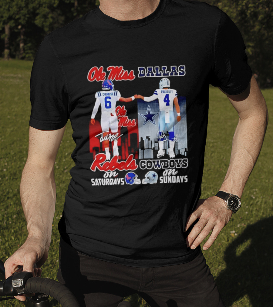 Ole Miss Rebels Chambliss Dallas Cowboys Prescott Saturdays Sundays T-Shirt