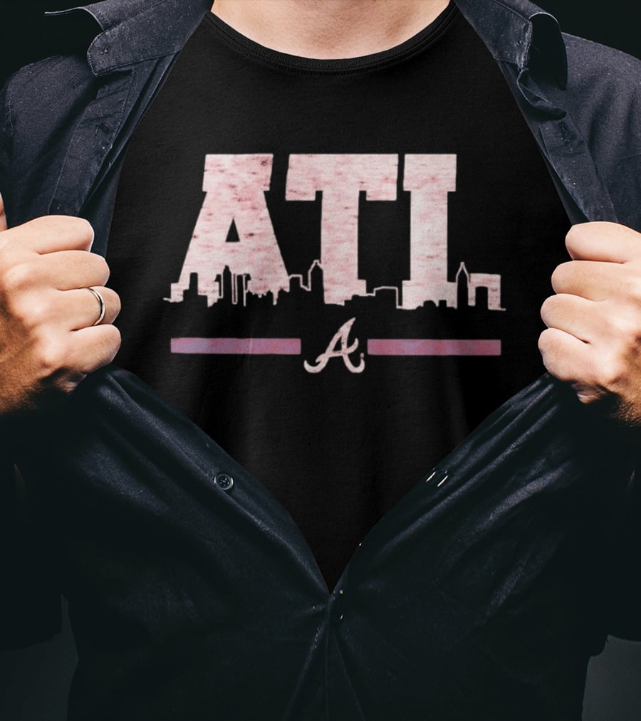 Atlanta Braves ATL Skyline Distressed MLB T-Shirt