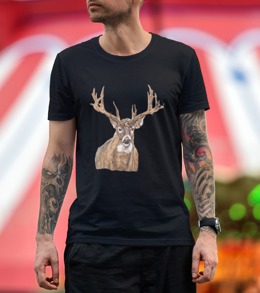 Simply Southern Large Buck Deer Head Drawing T-Shirt