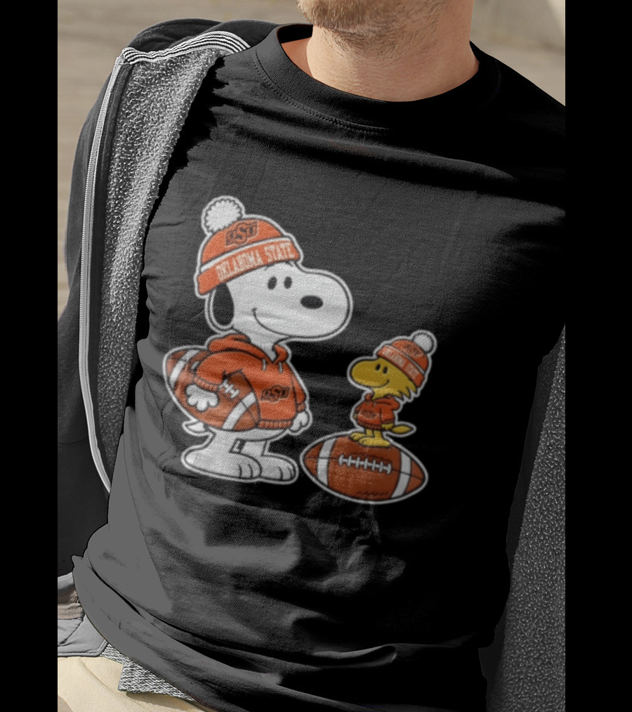 Snoopy And Woodstock Oklahoma State Cowboys Football Fans 2026 T-Shirt