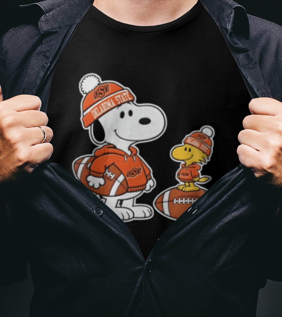 Snoopy And Woodstock Oklahoma State Cowboys Football Fans 2026 T-Shirt