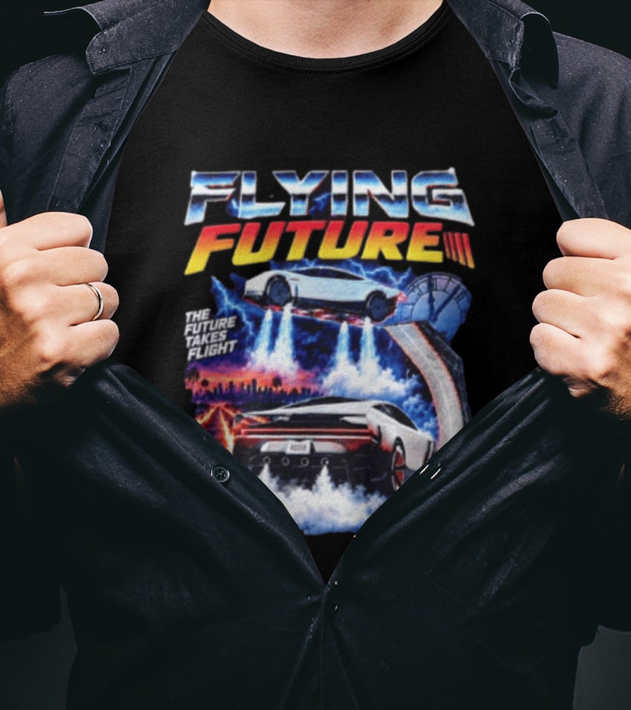 Flying Future The Future Takes Flight Fly Me To The Mars 2026 Tesla Cars T-Shirt