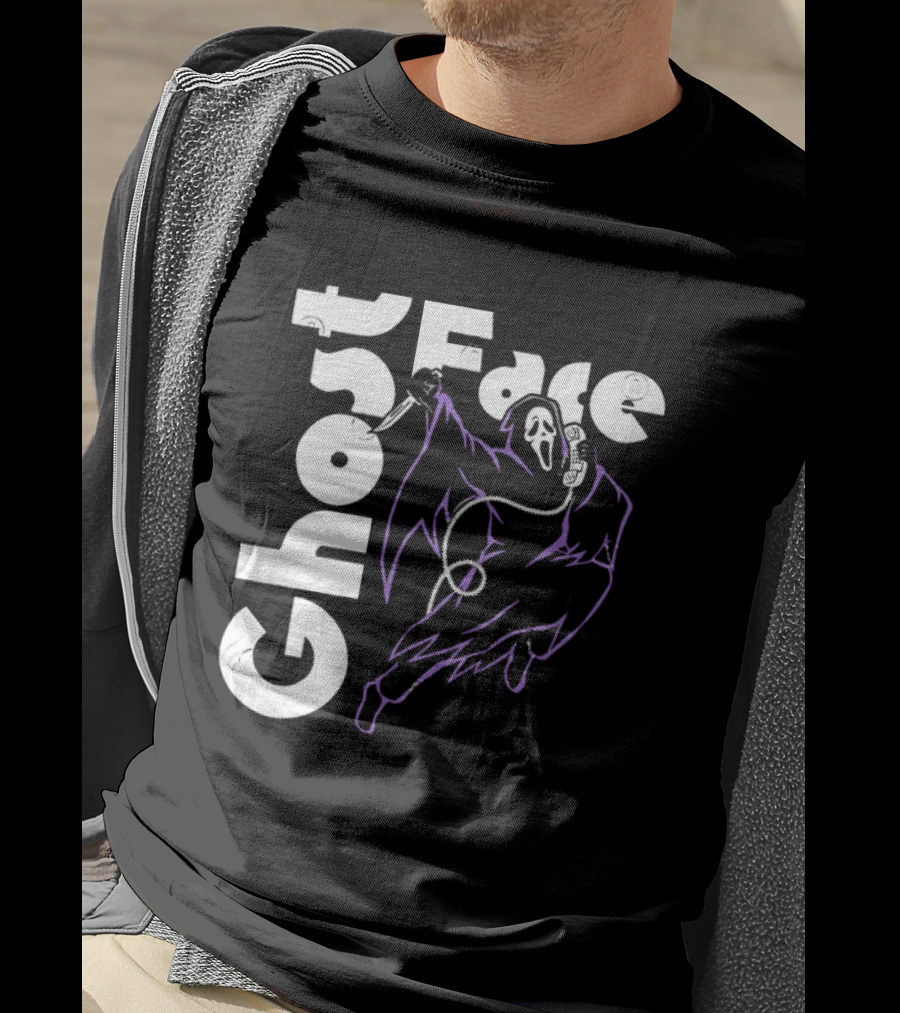 Ghost Face Horror Movie Scream Iconic Mask With Knife T-Shirt