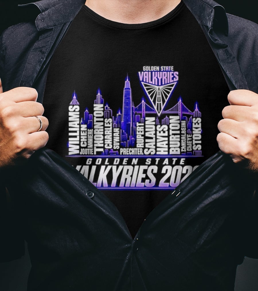 Golden State Valkyries 2026 Roster Skyline Williams Perez Poole Wright Johnson Green Duarte Rivera T-Shirt