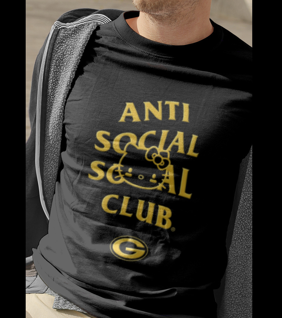 Anti Social Social Club Hello Kitty Green Bay Packers Collaboration T-Shirt