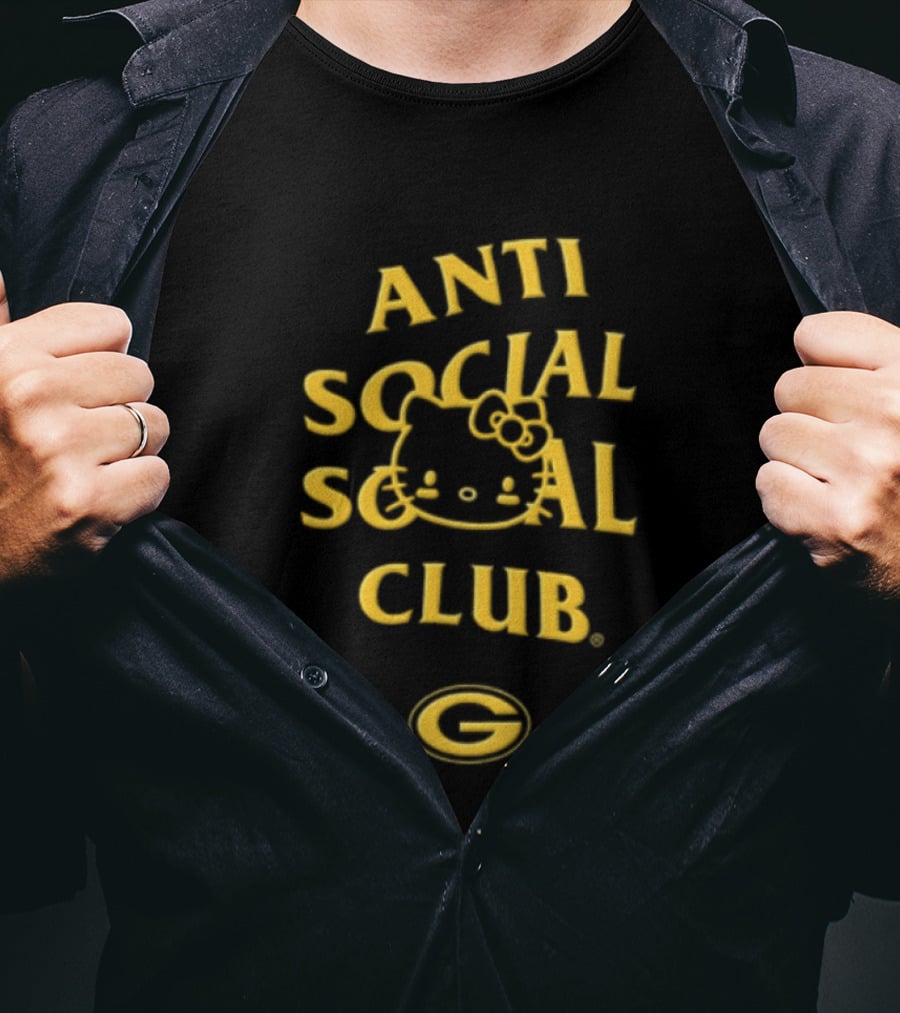 Anti Social Social Club Hello Kitty Green Bay Packers Collaboration T-Shirt