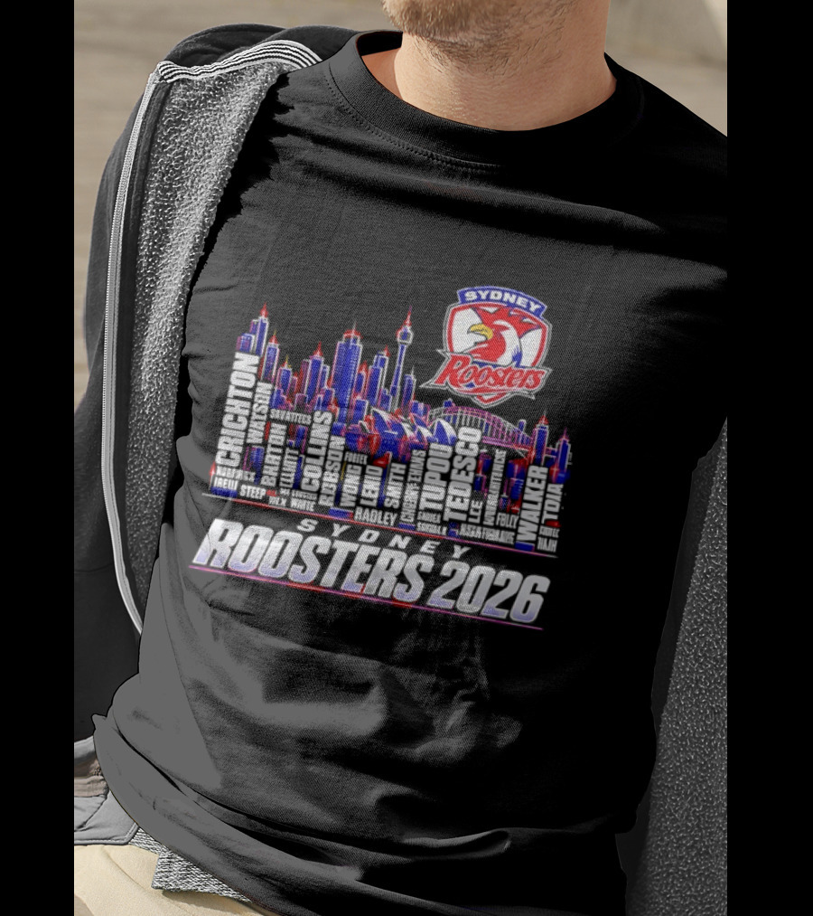Sydney Roosters 2026 Skyline Roster Team T-Shirt