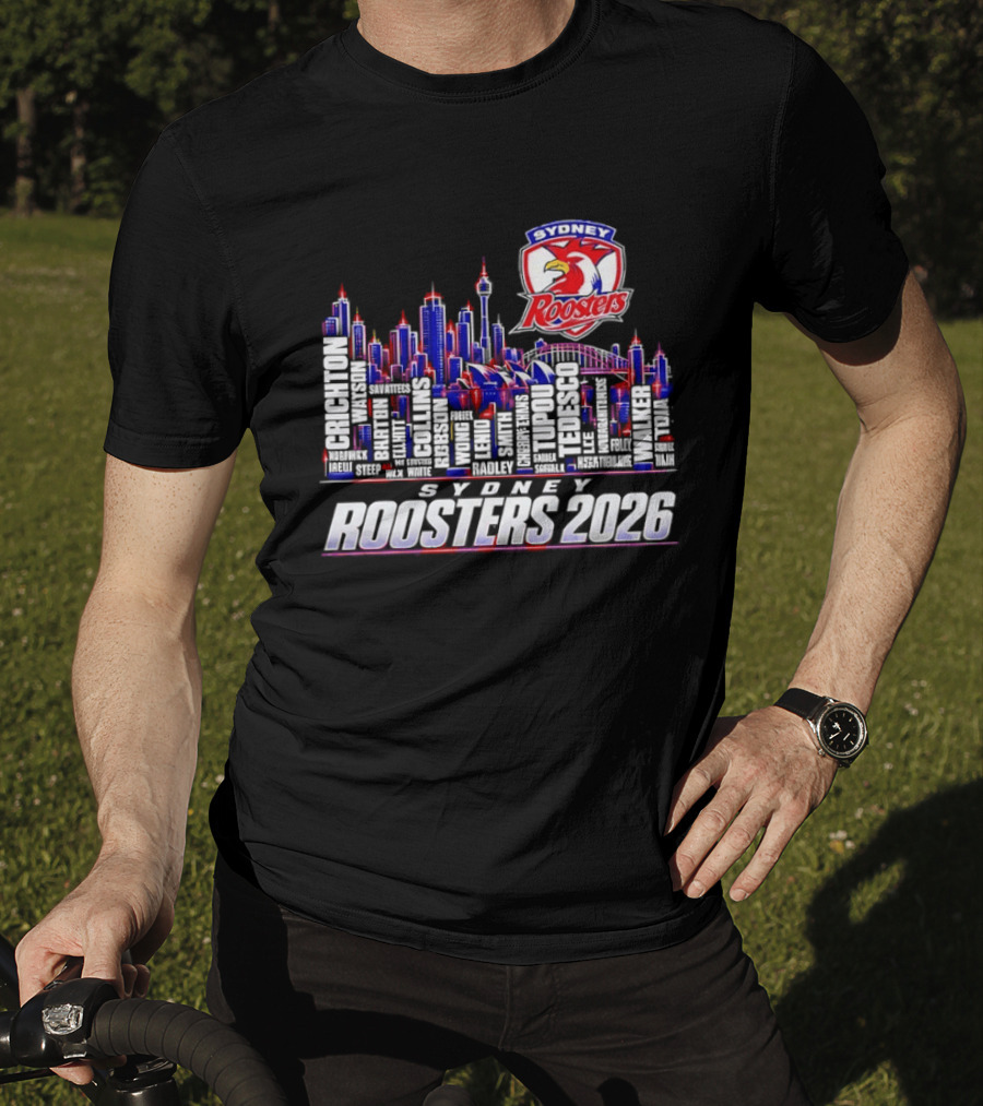 Sydney Roosters 2026 Skyline Roster Team T-Shirt
