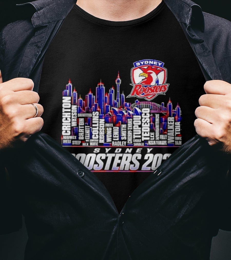Sydney Roosters 2026 Skyline Roster Team T-Shirt