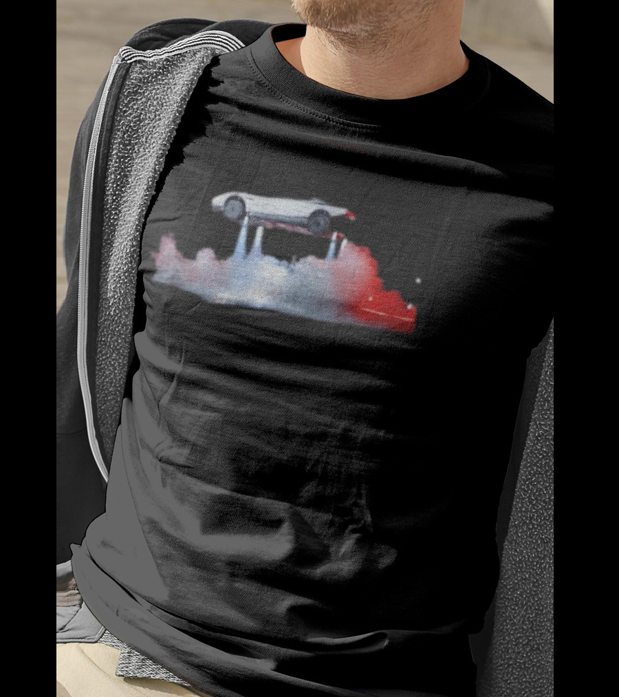 Tesla Roadster Flying Car 2026 Futuristic Innovation Concept With Jet Thrusters T-Shirt