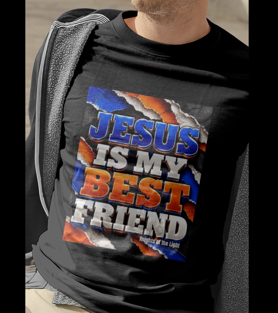 Jesus Is My Best Friend Knights Of The Light Bold Texturized T-Shirt