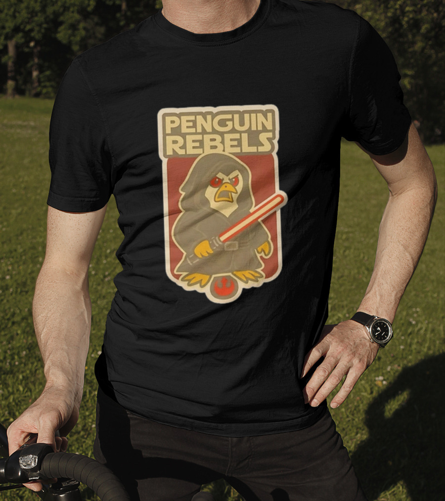 Penguin Rebels Star Wars Lightsaber Hooded Jedi Bird T-Shirt