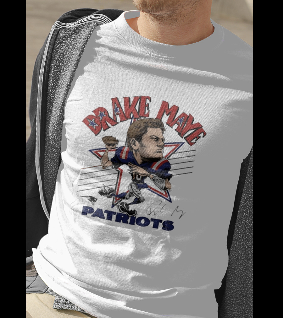 Drake Maye Patriots Football Number 10 Quarterback T-Shirt