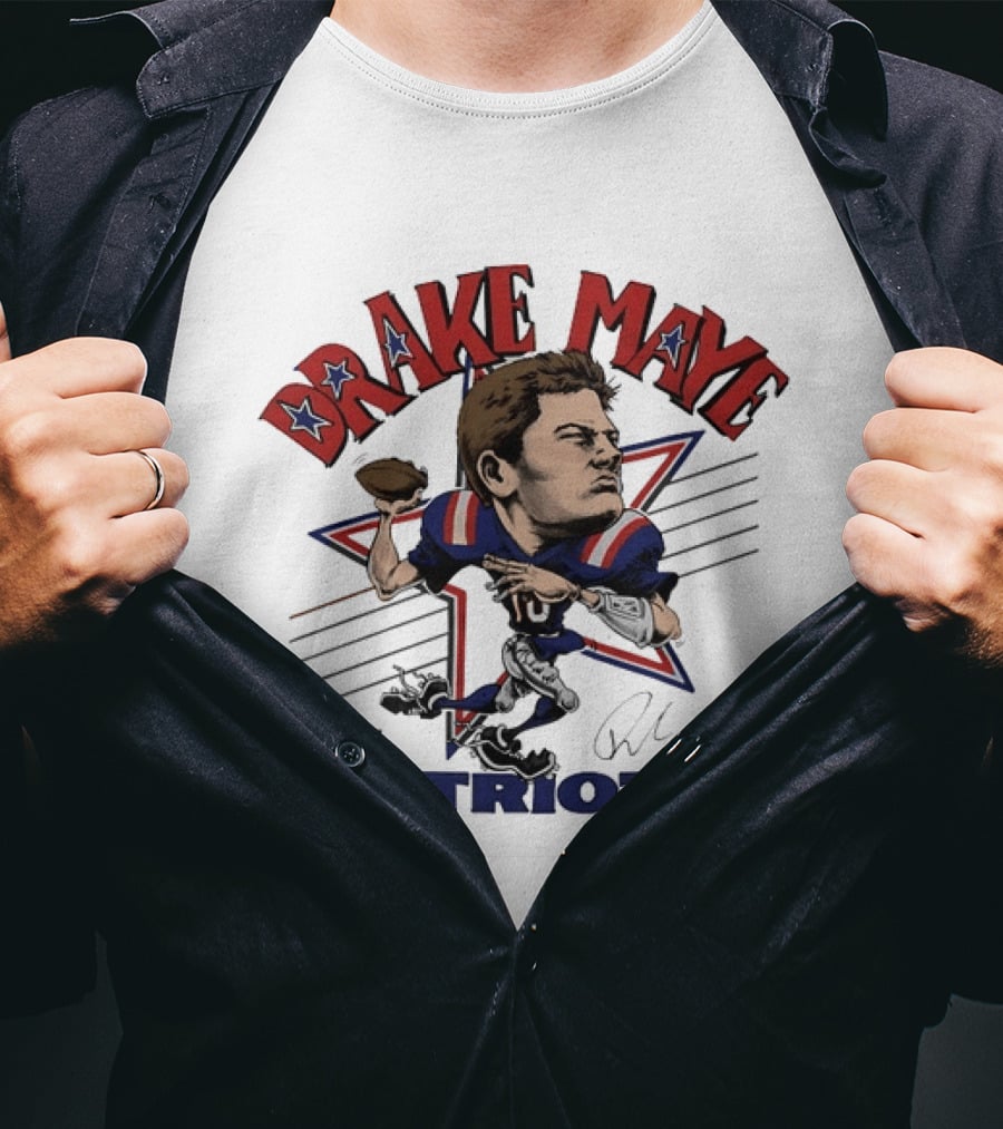 Drake Maye Patriots Football Number 10 Quarterback T-Shirt