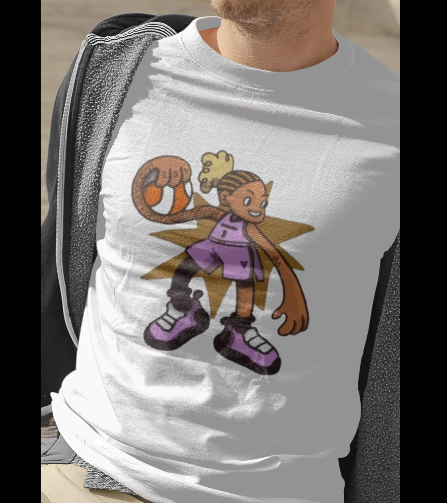 Gabby Golden State Valkyries No 1 CSV Cartoon Character With Basketball T-Shirt