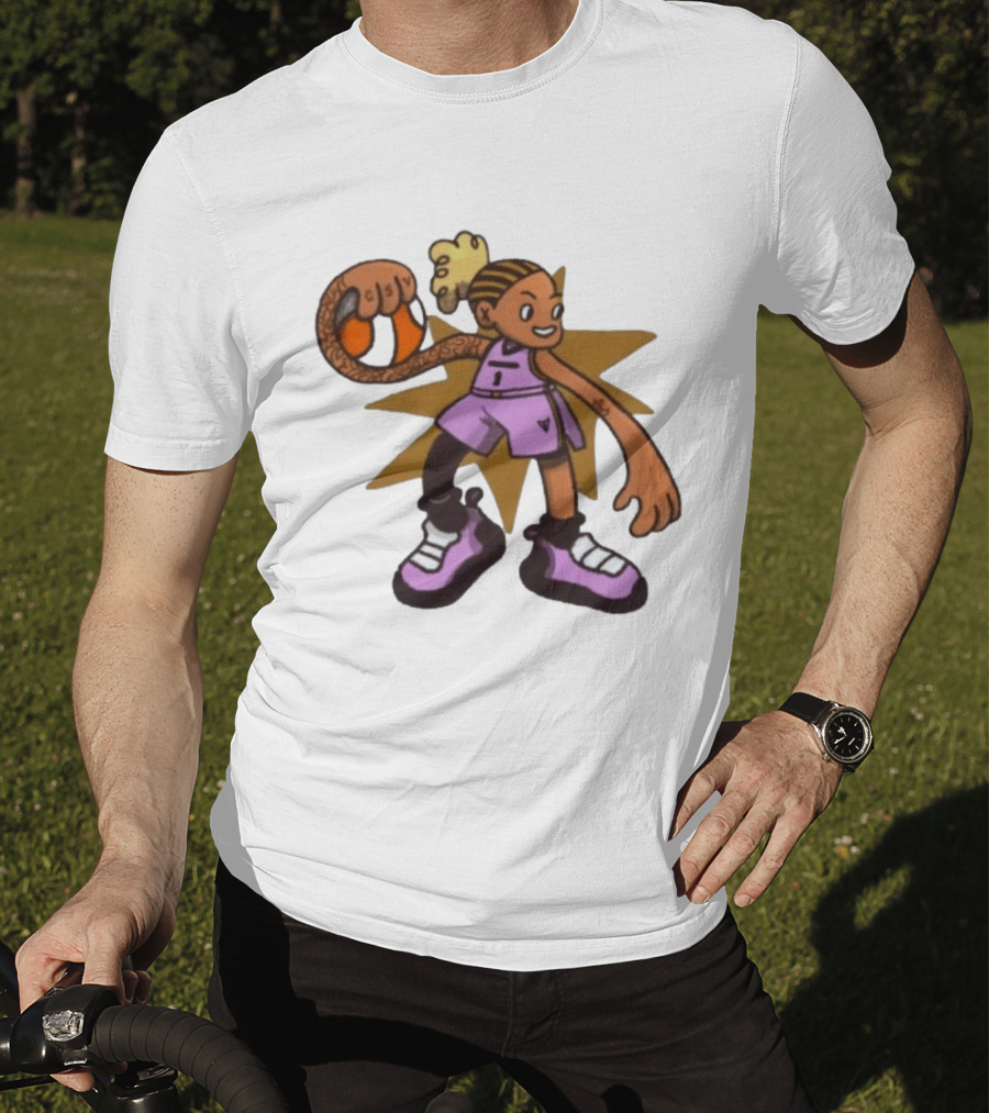 Gabby Golden State Valkyries No 1 CSV Cartoon Character With Basketball T-Shirt