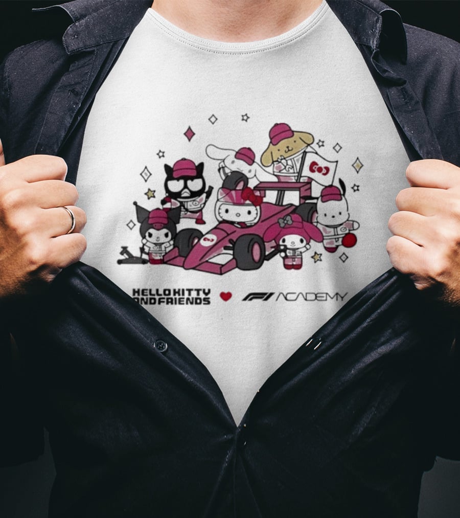 Hello Kitty And Friends Heart F1 Academy Racing Team T-Shirt
