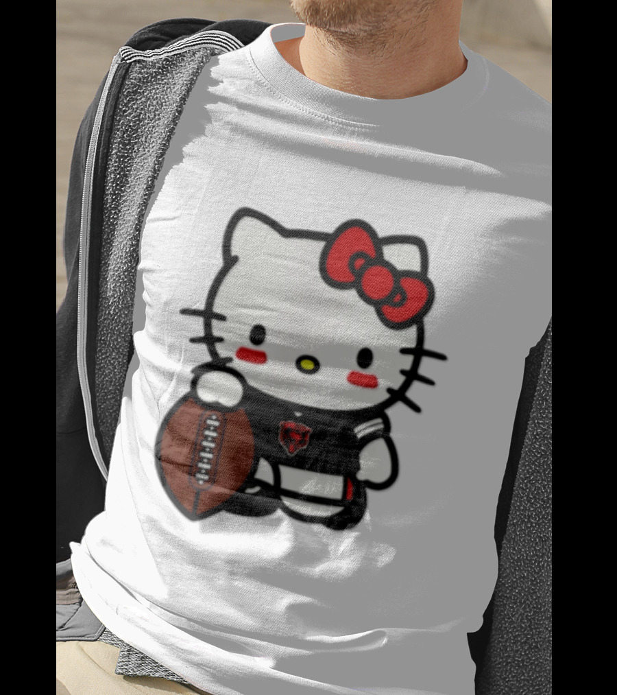 Hello Kitty Chicago Bears Football Cartoon T-Shirt