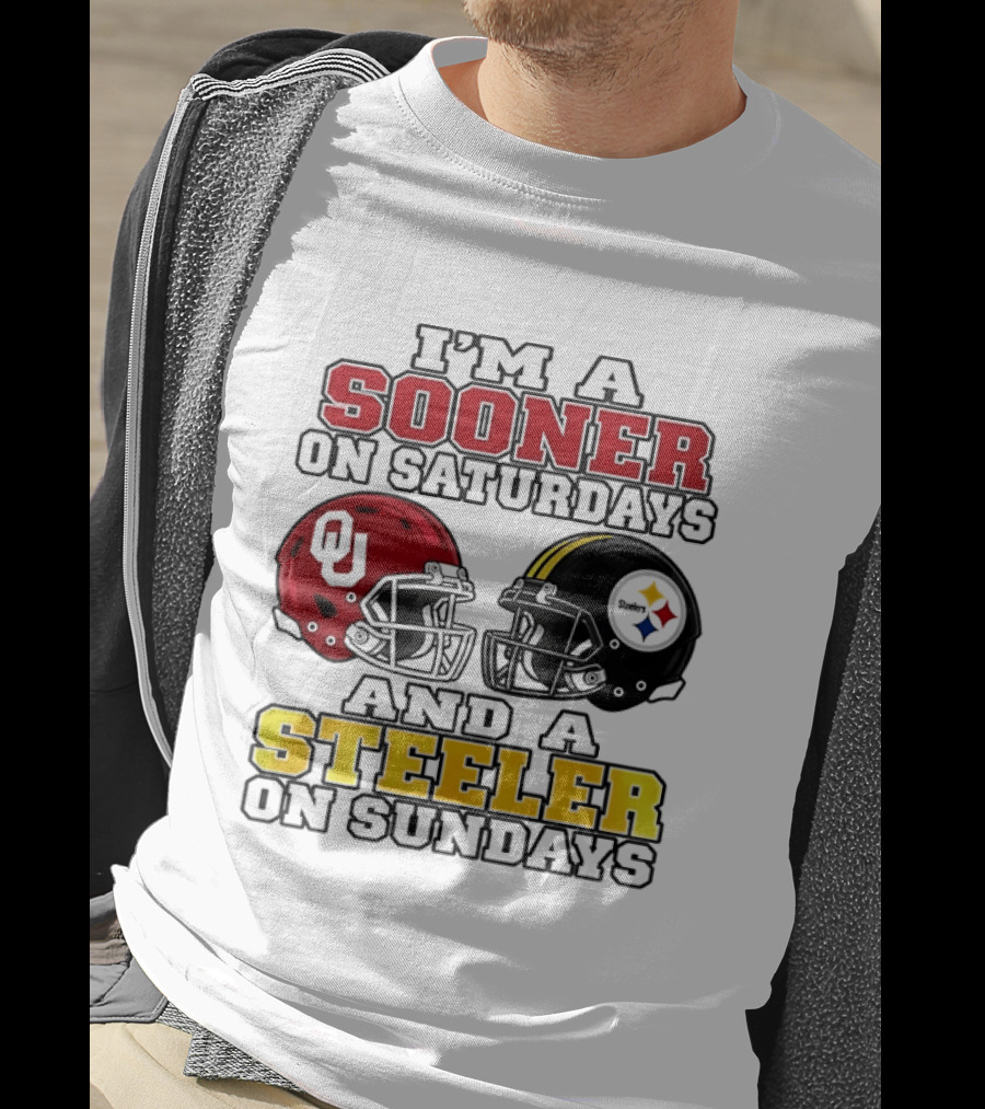 I'm A Sooner On Saturdays And A Steeler On Sundays 2 Helmet 2026 T-Shirt