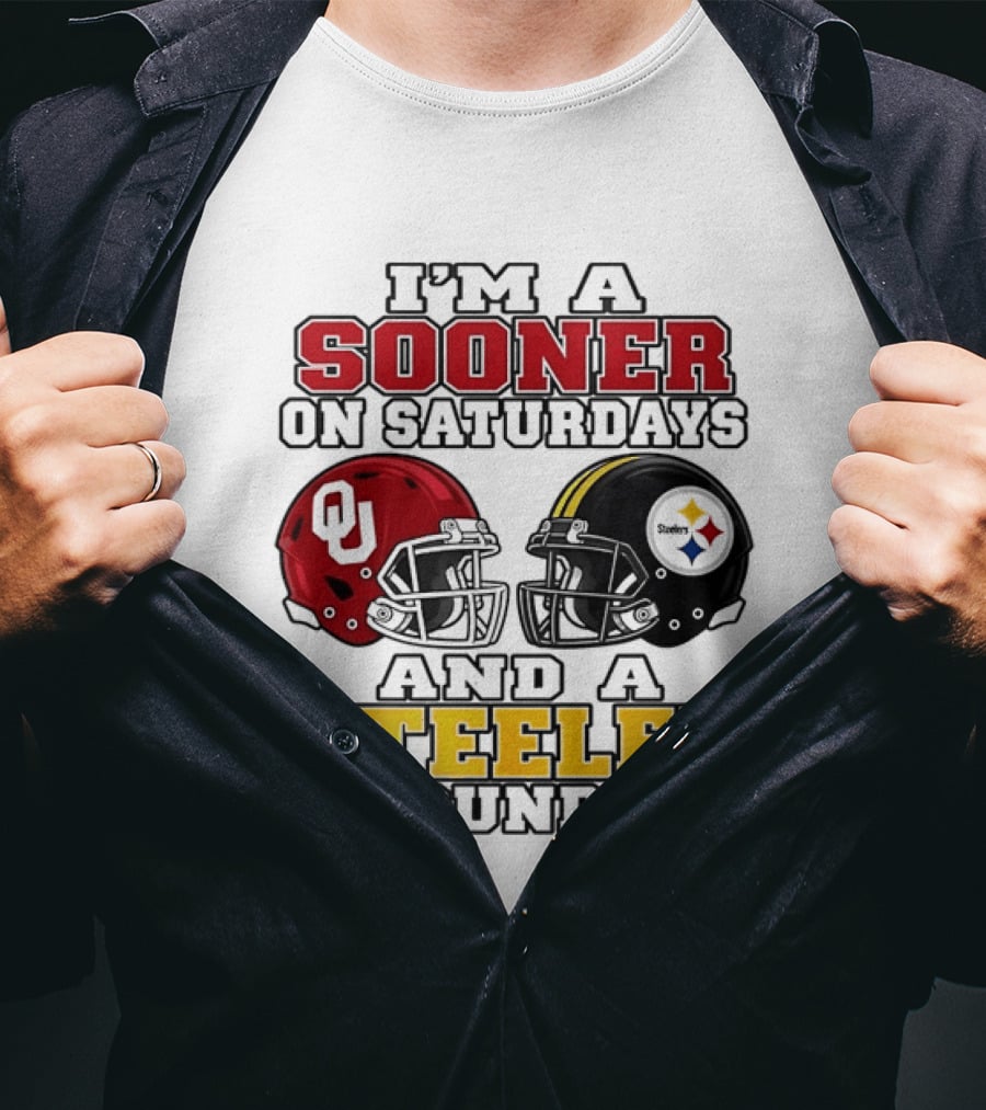 I'm A Sooner On Saturdays And A Steeler On Sundays 2 Helmet 2026 T-Shirt