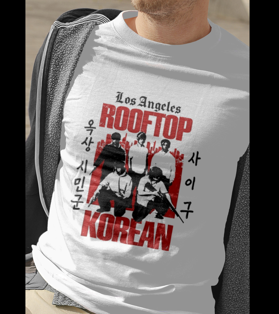 Los Angeles Rooftop Korean 1992 Historical T-Shirt
