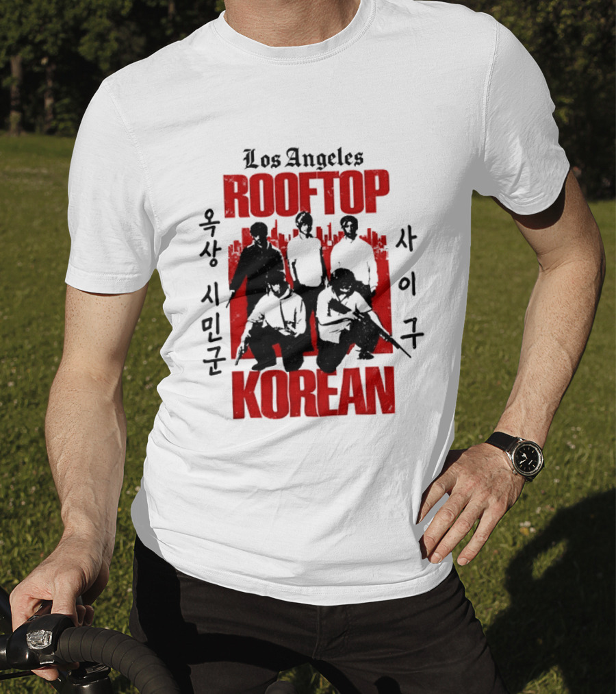 Los Angeles Rooftop Korean 1992 Historical T-Shirt
